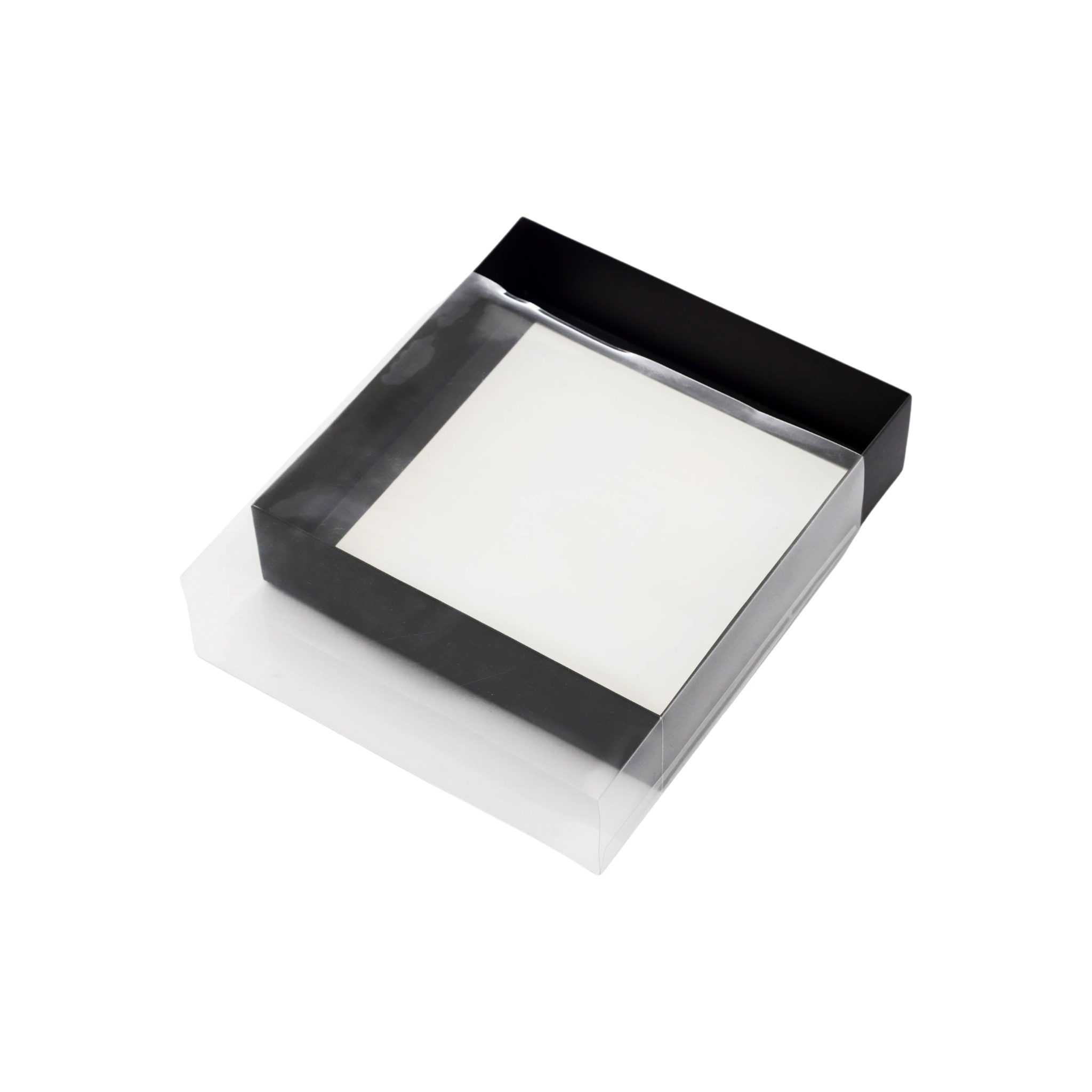 Gift Biscuit Paper Box with PVC Clear Slide Cover 19.9x19.5x5cm