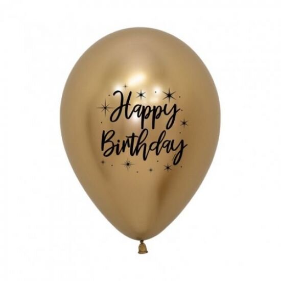Happy Birthday Print Latex Balloons 6pack
