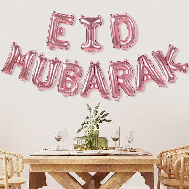 Eid Mubarak Foil Balloon Banner 16Inch 40cm