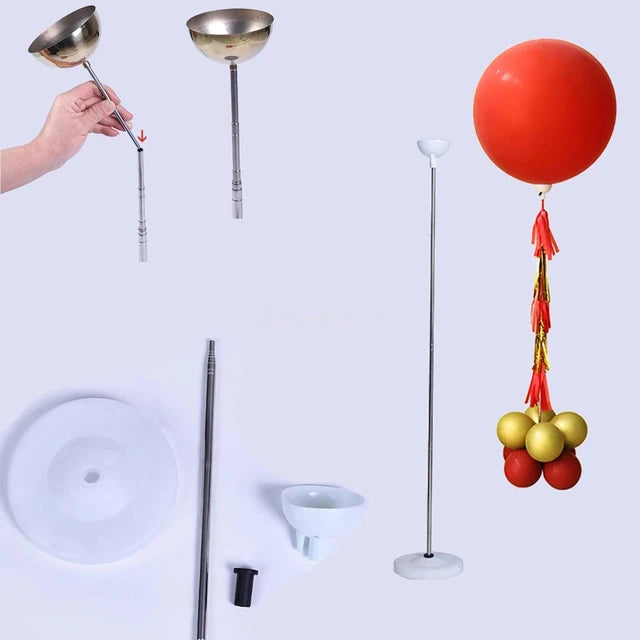 Balloon Stand Set 2m Metal Cup Holder with Water fillable base