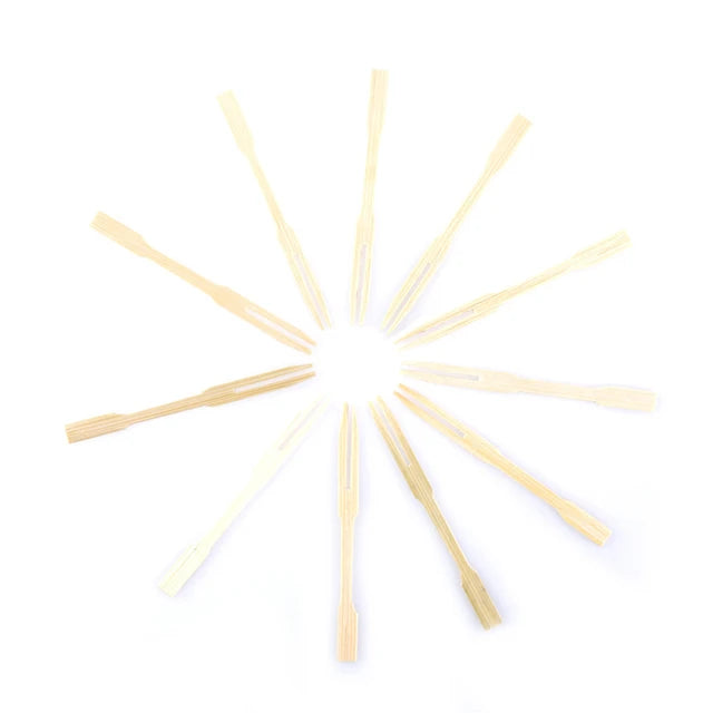 Disposable Bamboo Cocktail Forks 50pcs