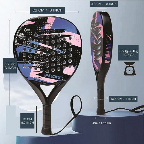 Camewin Padel Racket 100% Carbon Fiber with Bag