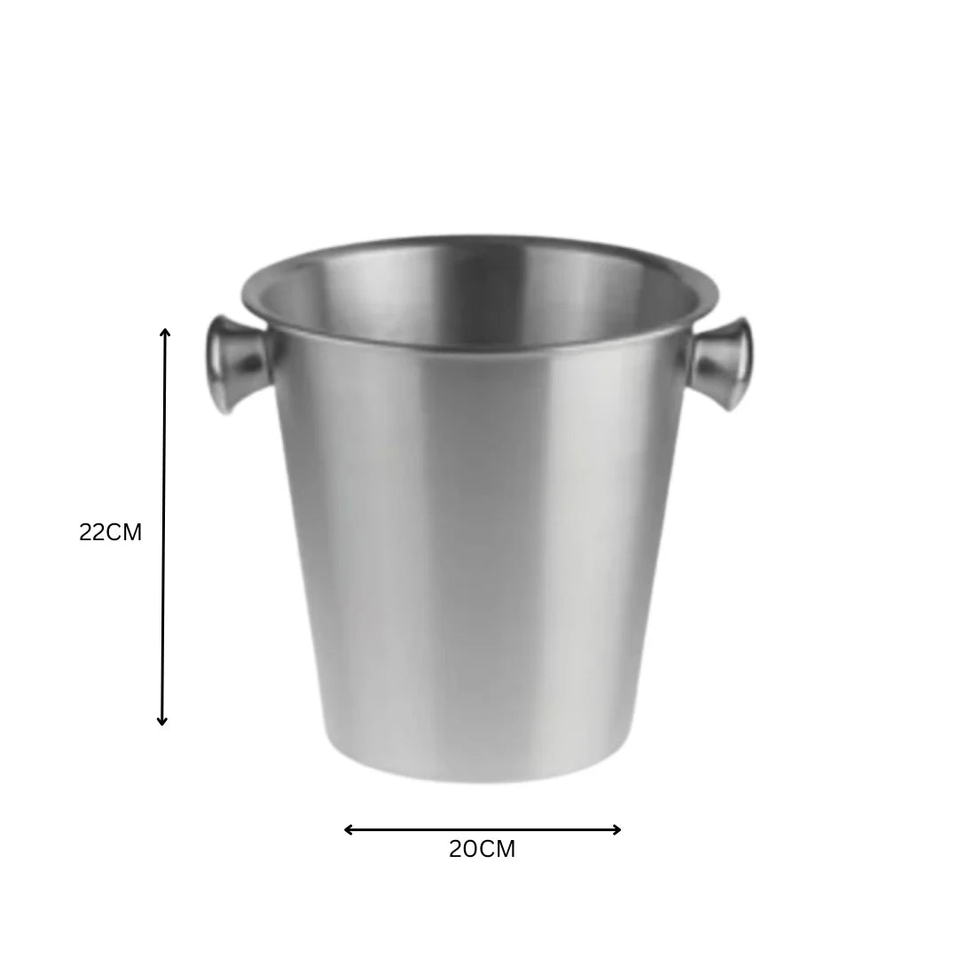 Ice Bucket 4L Stainless Steel with Knob 21x21cm SGN060