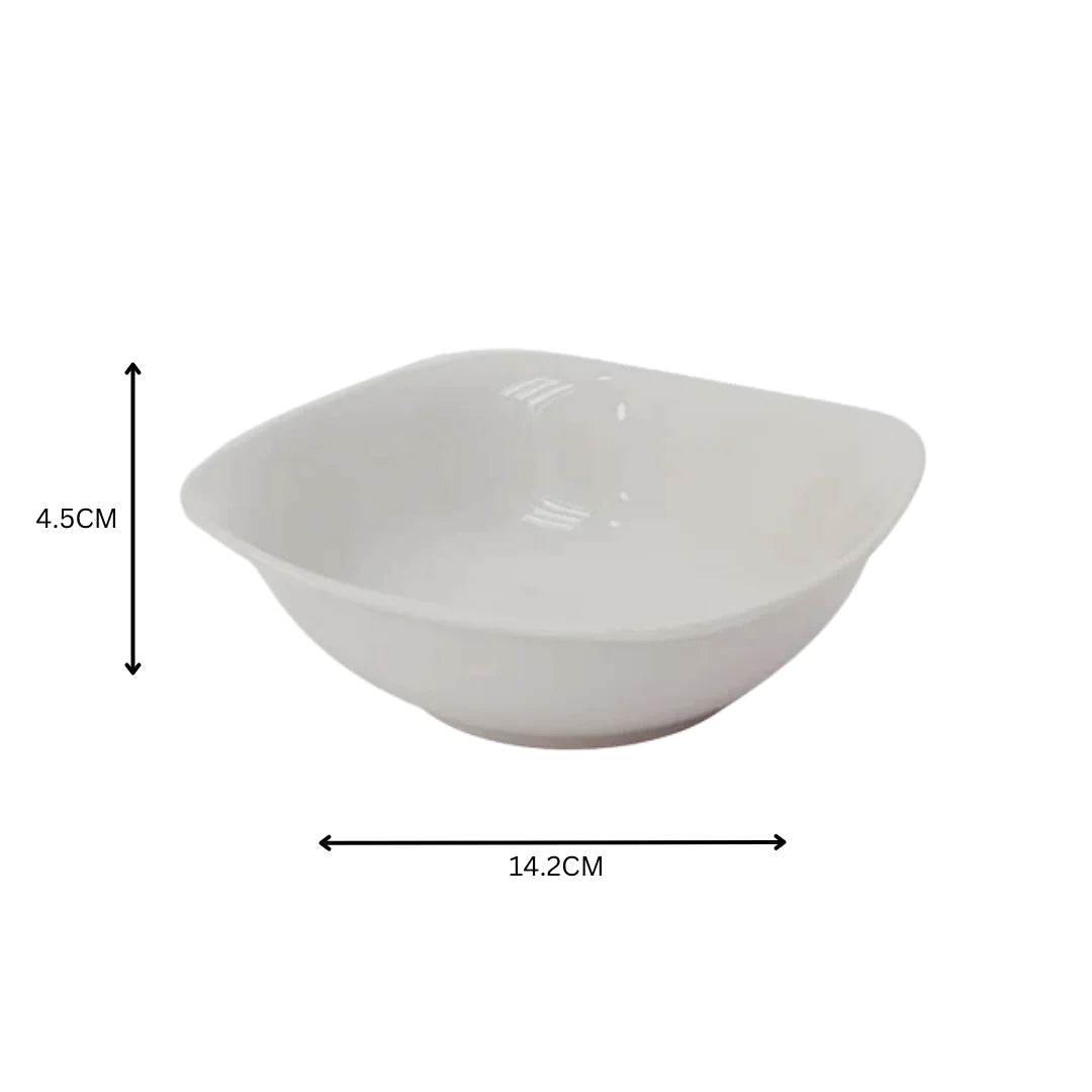 Ceramic Ice Cream Dessert Bowl 14cm Square White SGN1232