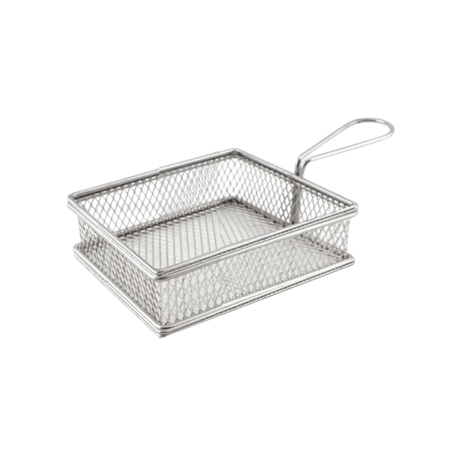 Chip Fryer Serving Basket Small Square Stainless Steel SGN1451