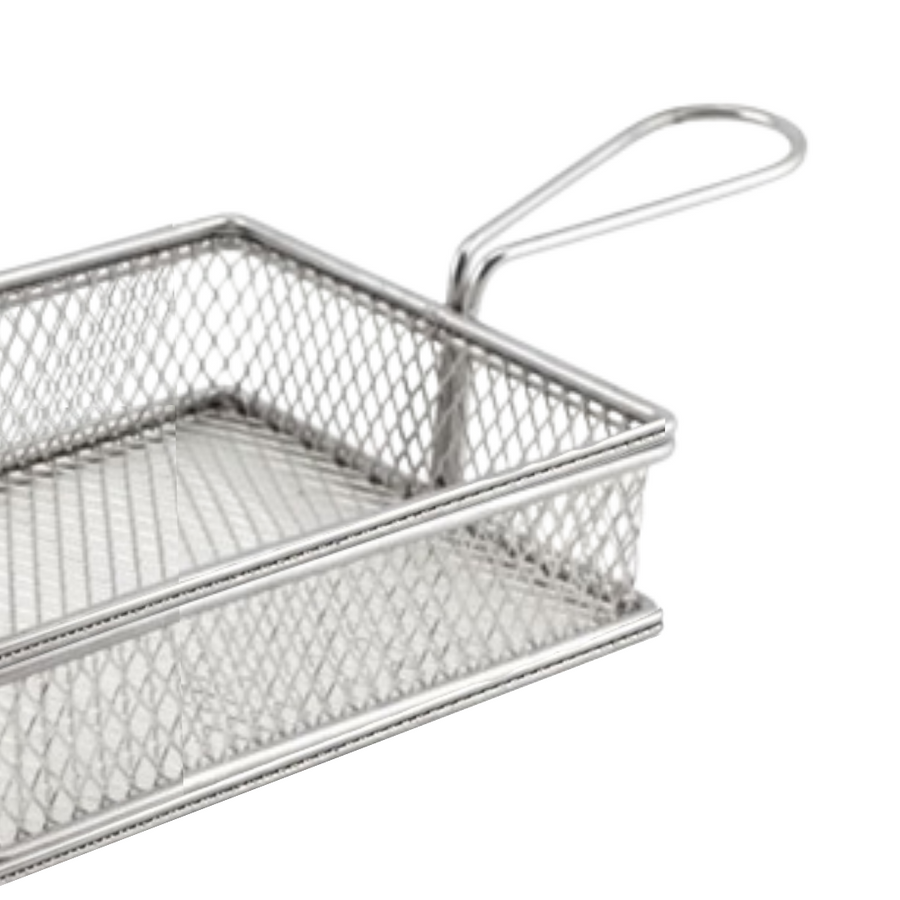 Chip Fryer Serving Basket Small Square Stainless Steel SGN1451