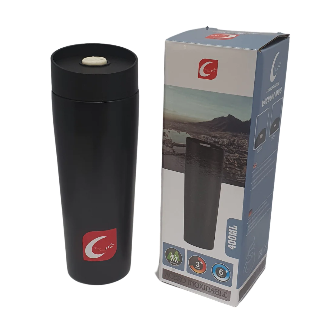 Vacuum Travel Flask 400ml Black SGN2436