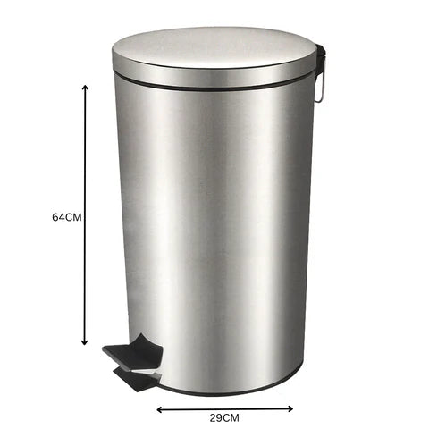 Office Pedal Dustbin 30L Stainless Steel Normal SGN315