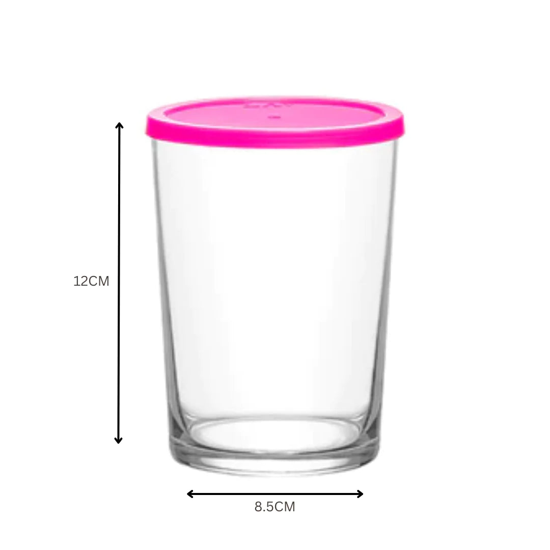 Glass Storage Jar 520ml with Pink Lid SGN675