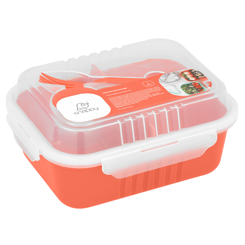 1.7L Snappy Lunch Box Rectangle Coral SN-1700C