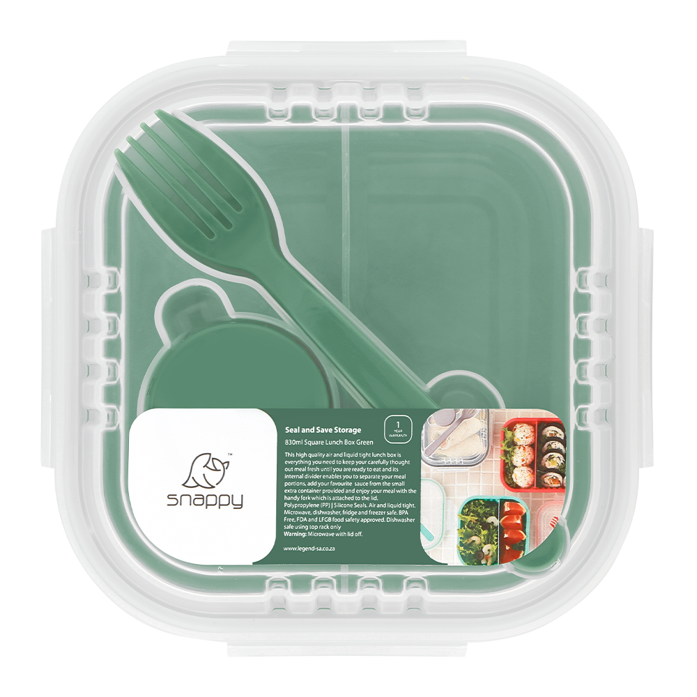 830ml Snappy Lunch Box Square Green SN-830G