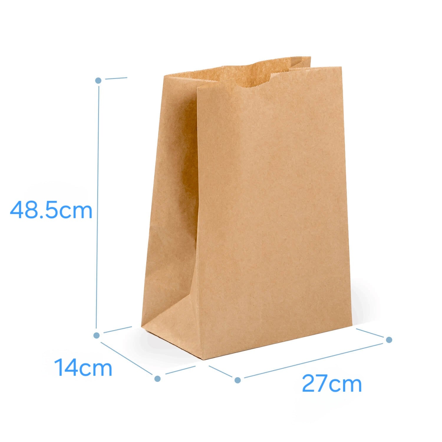 Kraft Brown Paper Shopper Bag Medium 48x28x15cm 4kg 10pack