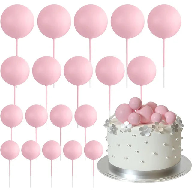 Faux Decorative Cake Topper Balls Plain 20pc