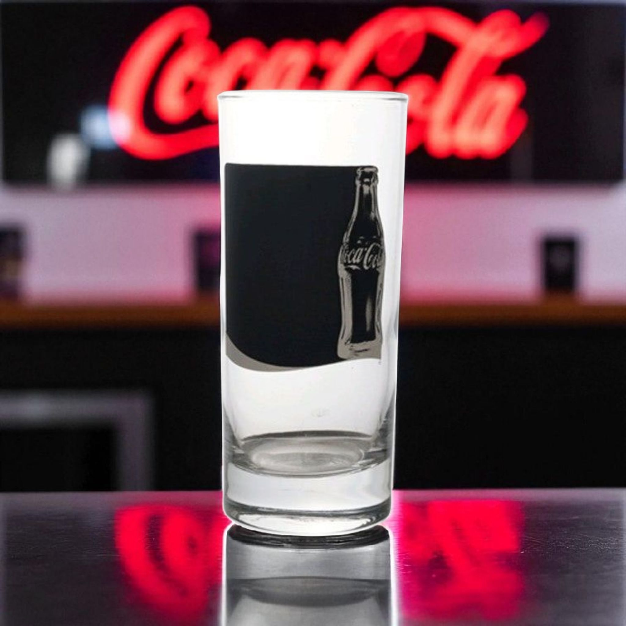 Coke Hiball Glass Tumbler 200ml Black Patterned Pasabahce 40533
