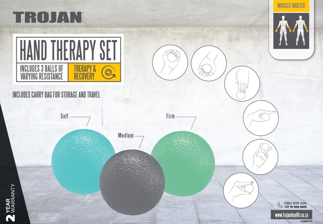 Trojan Set Of 3 Ball Hand Therapy