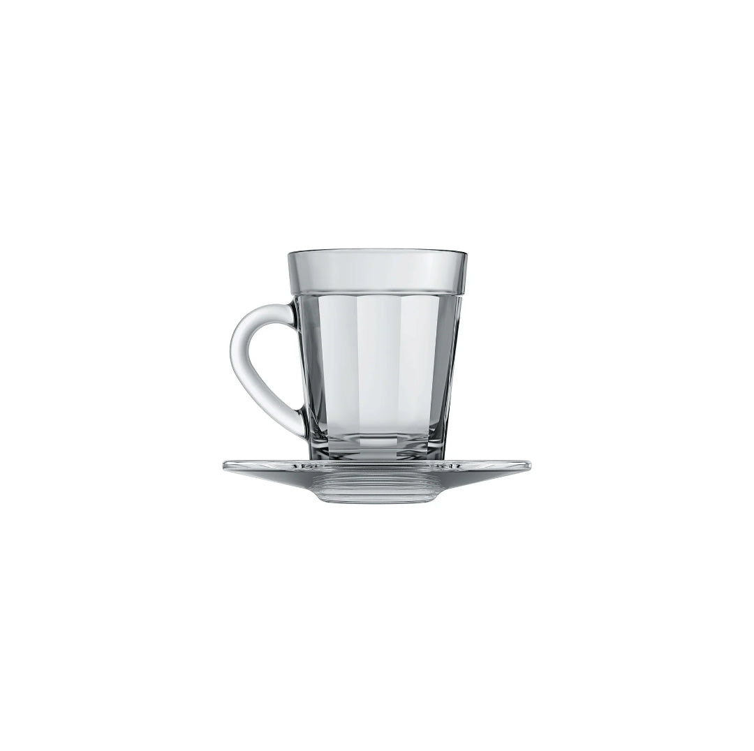 Nadir Glass Espresso Cup and Saucer 90ml 12pack Set 26053