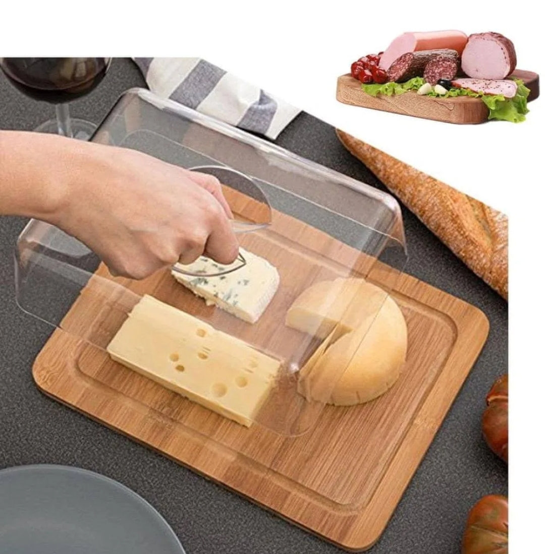 EH Bamboo Cheese Board with Acrylic Dome 25x19.5x7cm