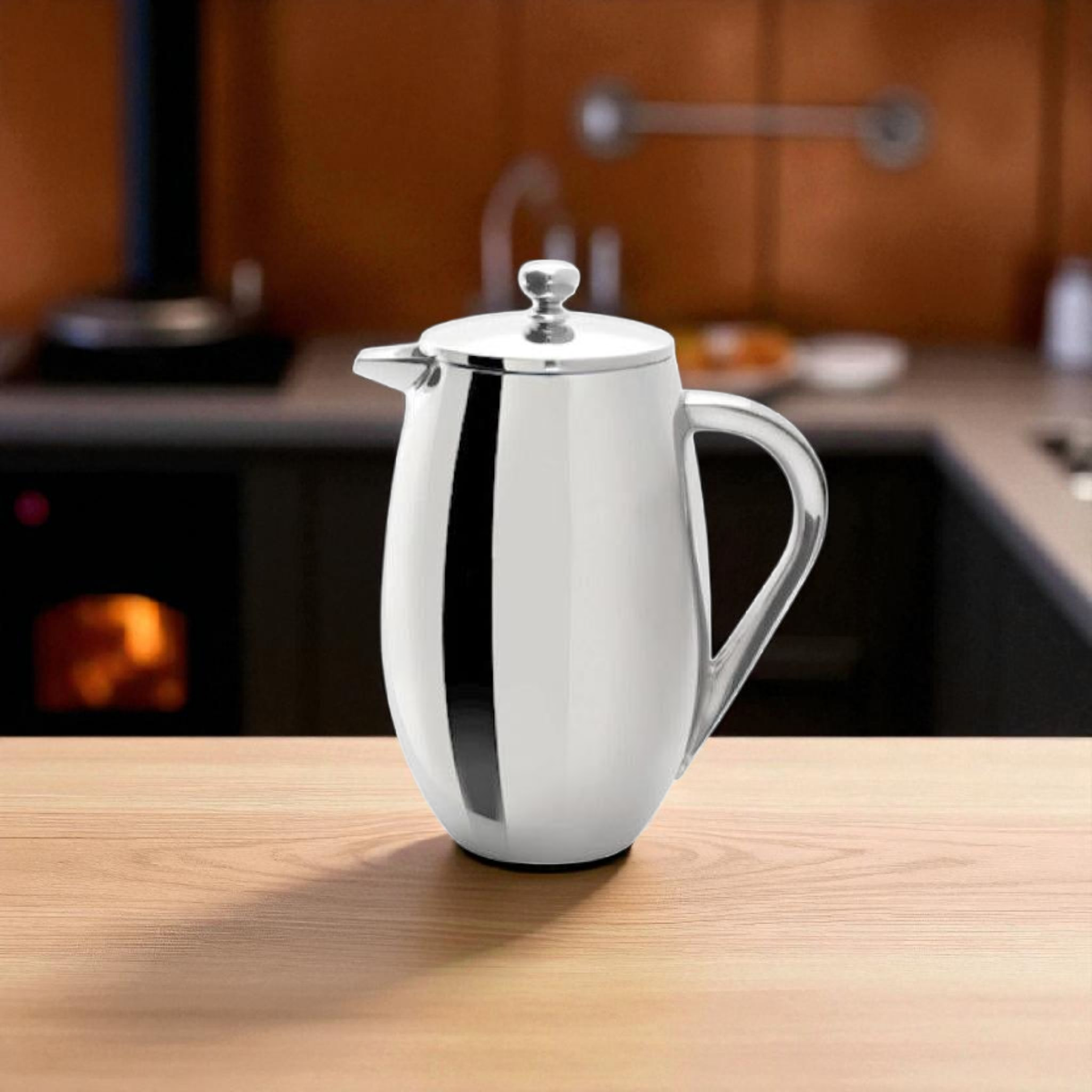 Regent Brazil Coffee Plunger 350ml Double Wall Stainless Steel 3-Cup 41366