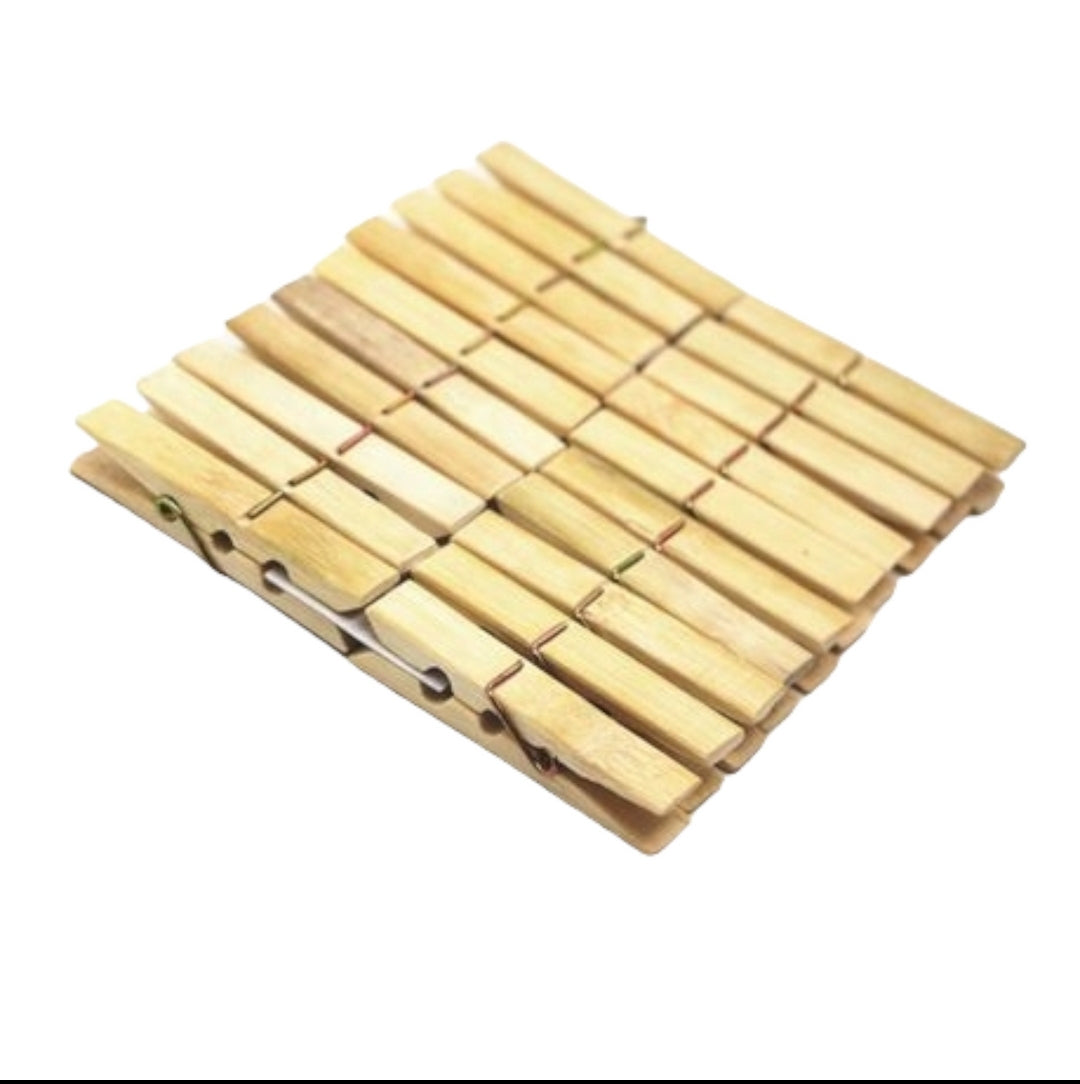 Wooden Bamboo Clothing Washing Pegs 6cm 20pack