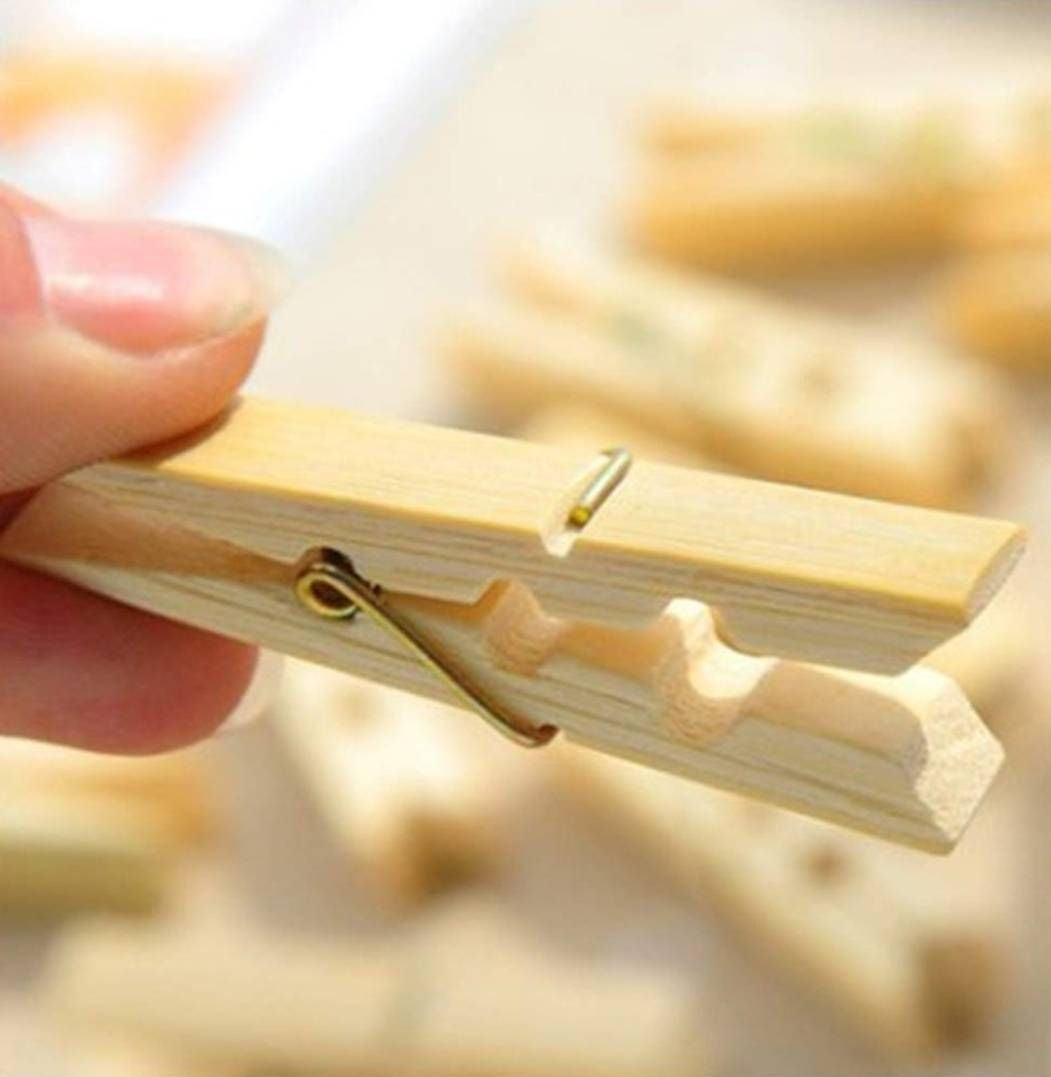 Wooden Bamboo Clothing Washing Pegs 6cm 20pack