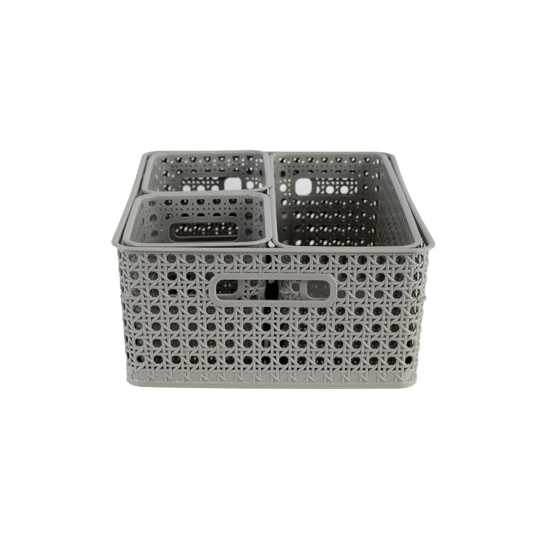 Regent Plastic Boho Basket Small Grey