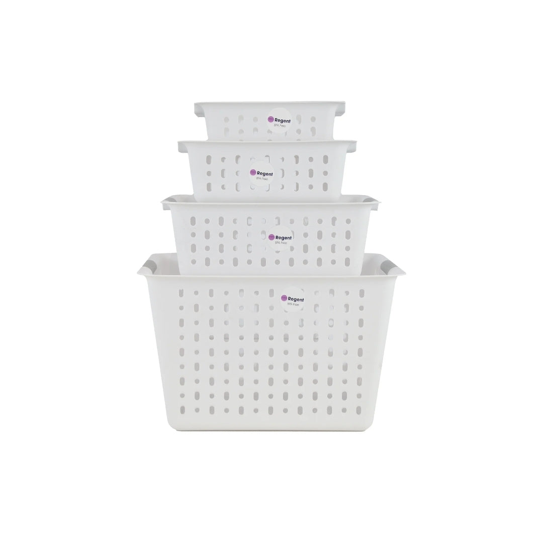 Regent Plastic Harmony Line Small Basket Clear and Grey 84020