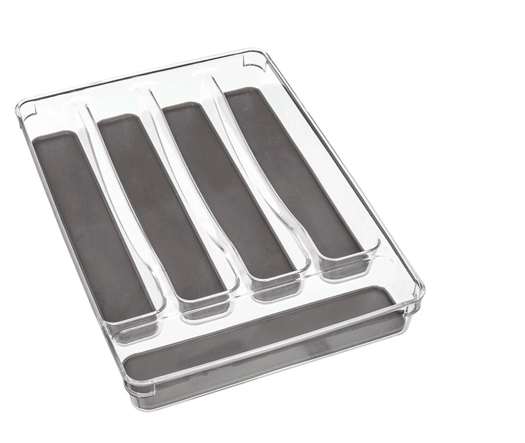 Acrylic Cutlery Holder 5-Compartment Division Non Slip