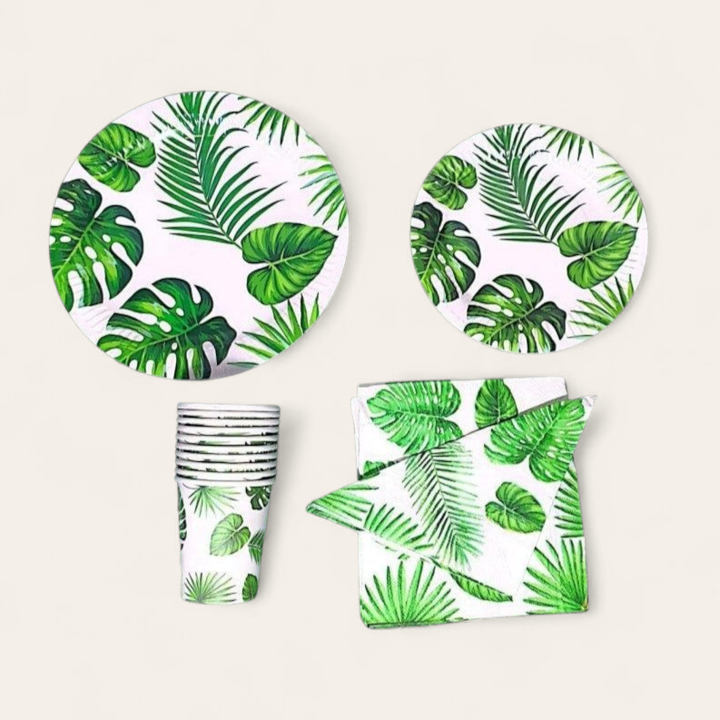Disposable Party - Leaf Patterned