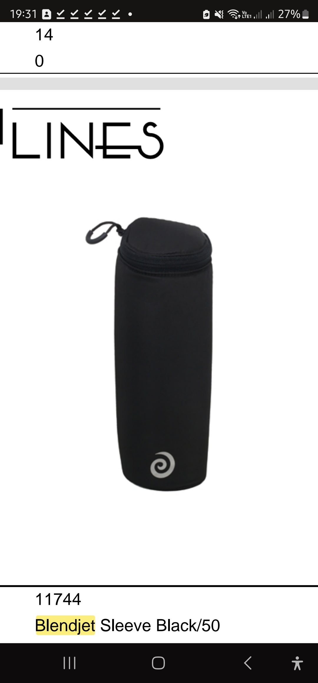 Blendjet Jetsetter Insulated Sleeve Black