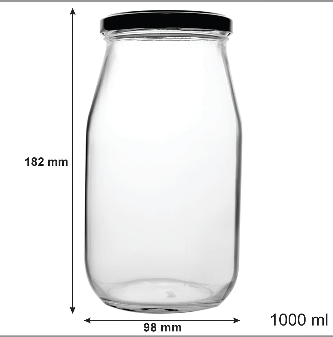 Regent Mayo Jar with Black Lid 1L 4 pack