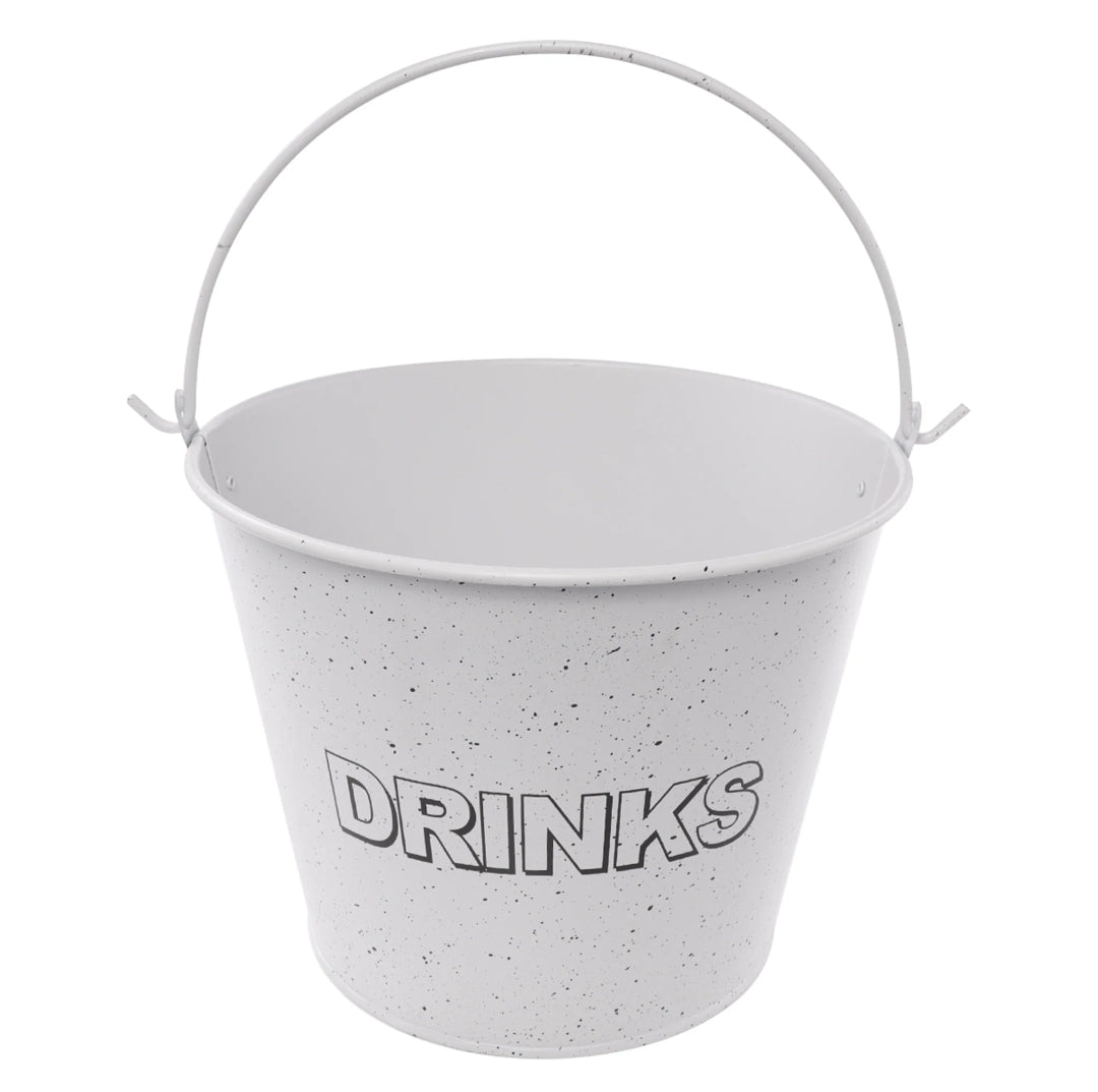 Bar Butler Ice Bucket White with Handle & Mottled Black 5L