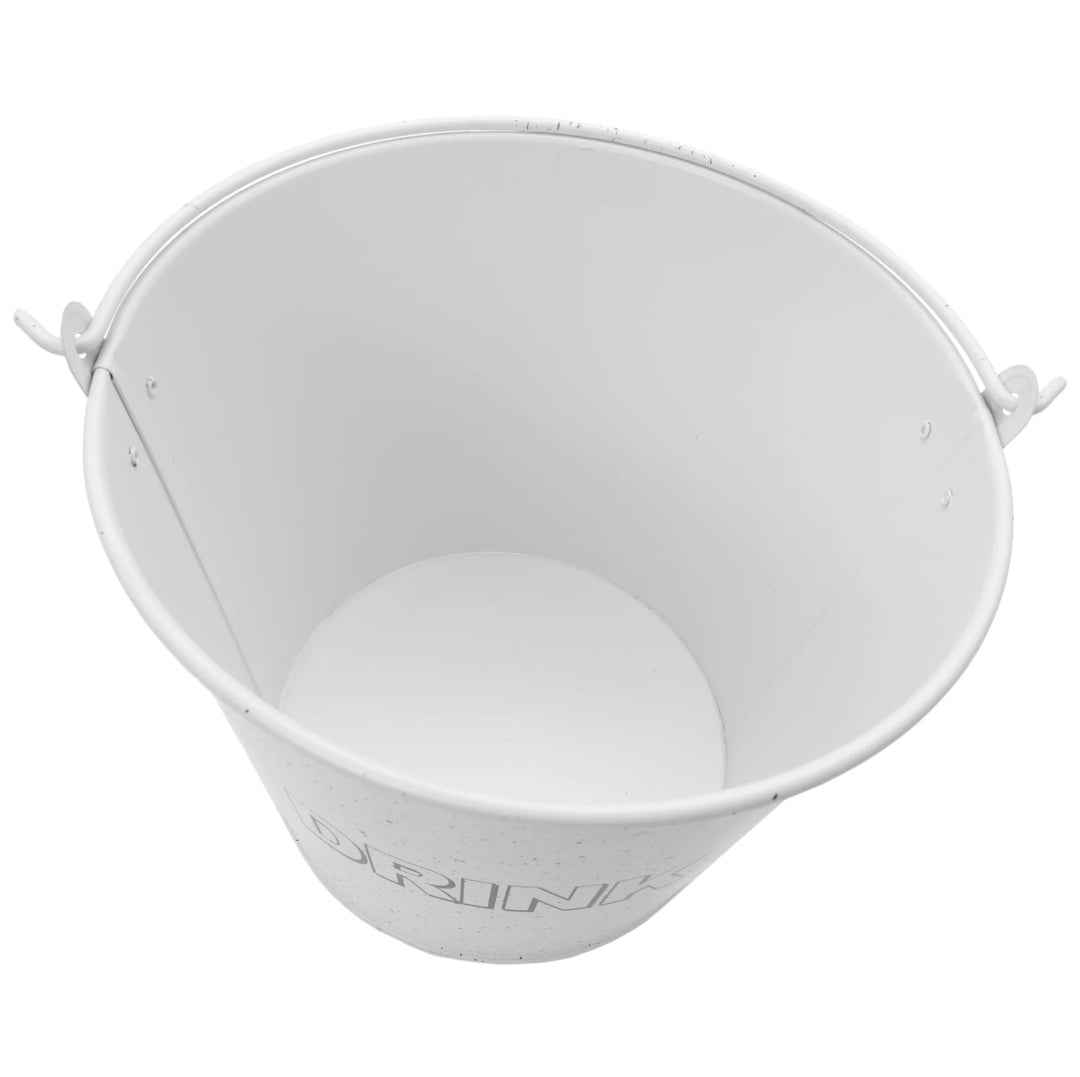 Bar Butler Ice Bucket White with Handle & Mottled Black 5L