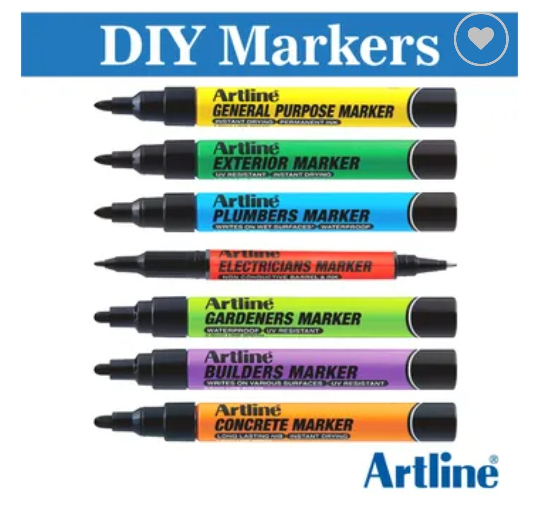 Artline Plumbers Marker Black 1.5mm Bullet Tip