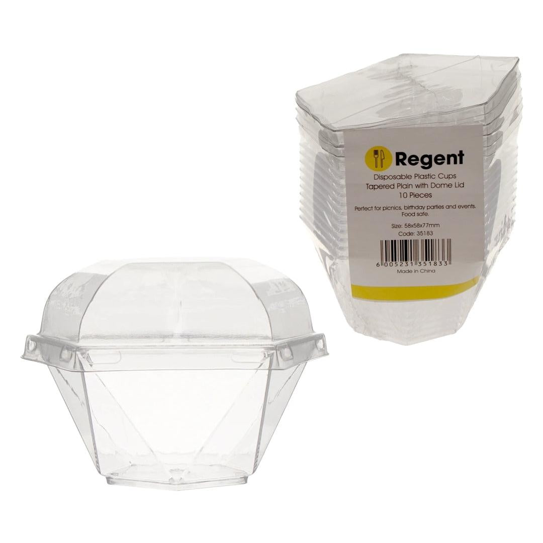 Regent Acrylic Mini Dessert Cup Tapered Plain with Dome Lid 10pack