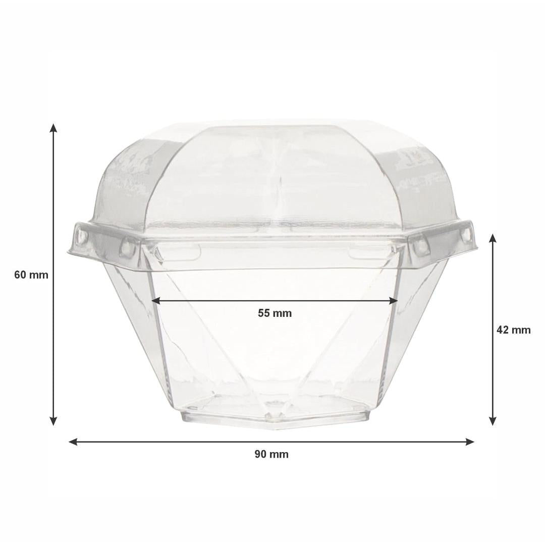 Regent Acrylic Mini Dessert Cup Tapered Plain with Dome Lid 10pack