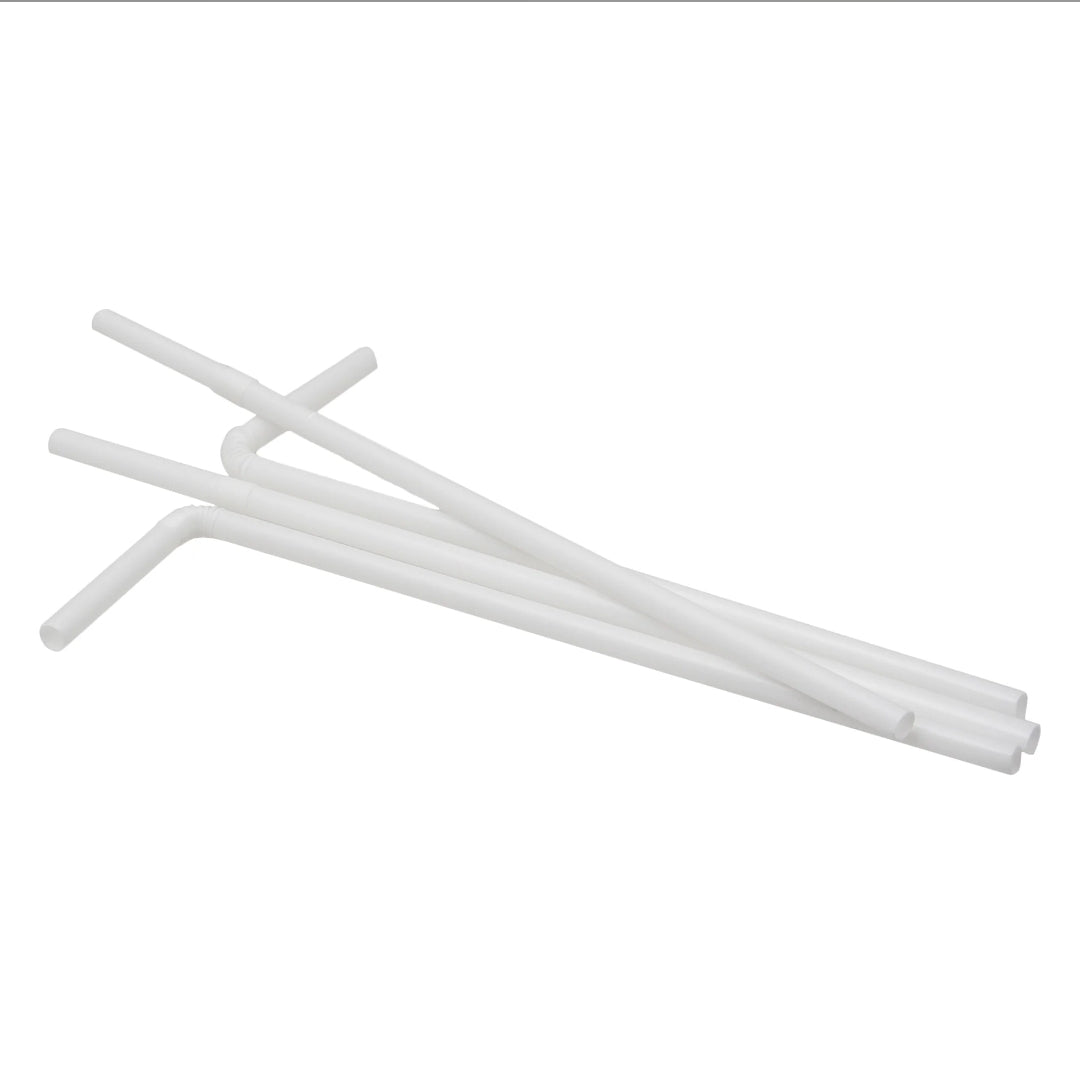 Bar Butler Plastic Straws 5mm Wrapped White 100pack