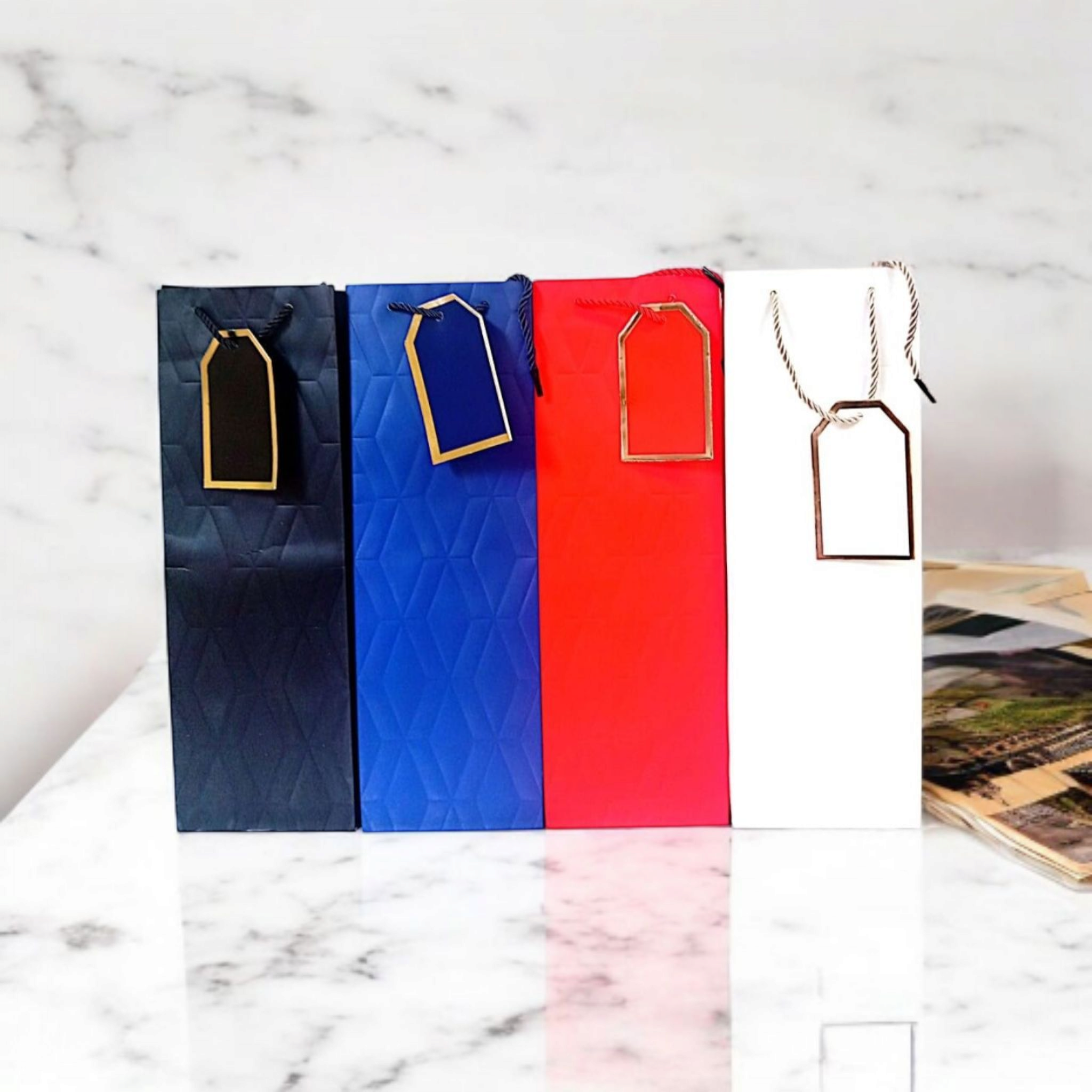 Gift Bottle Bag 12x9x36cm Solid Color