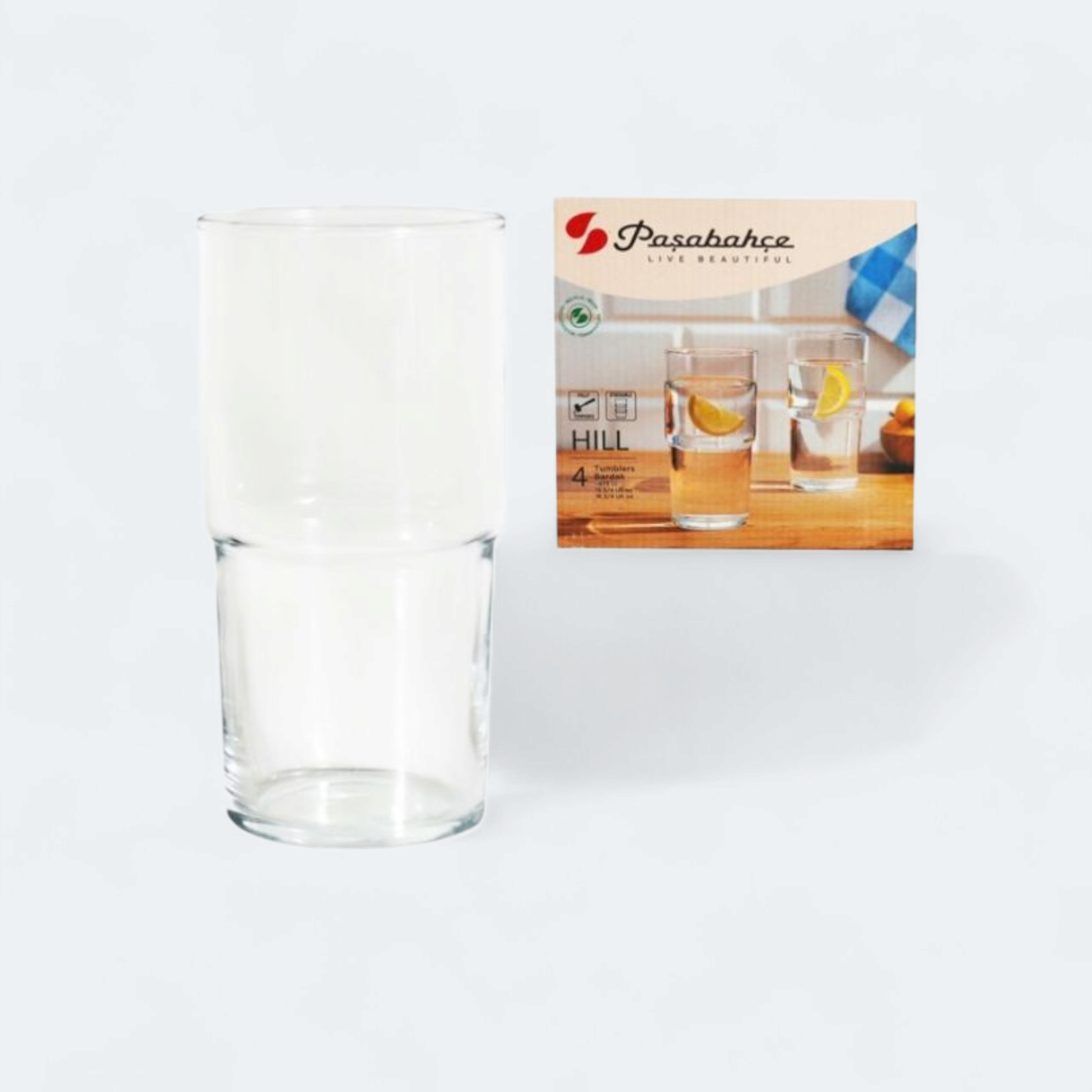 Pasabahce Hill Long Drink Glass Tumblers 473ml 4pack