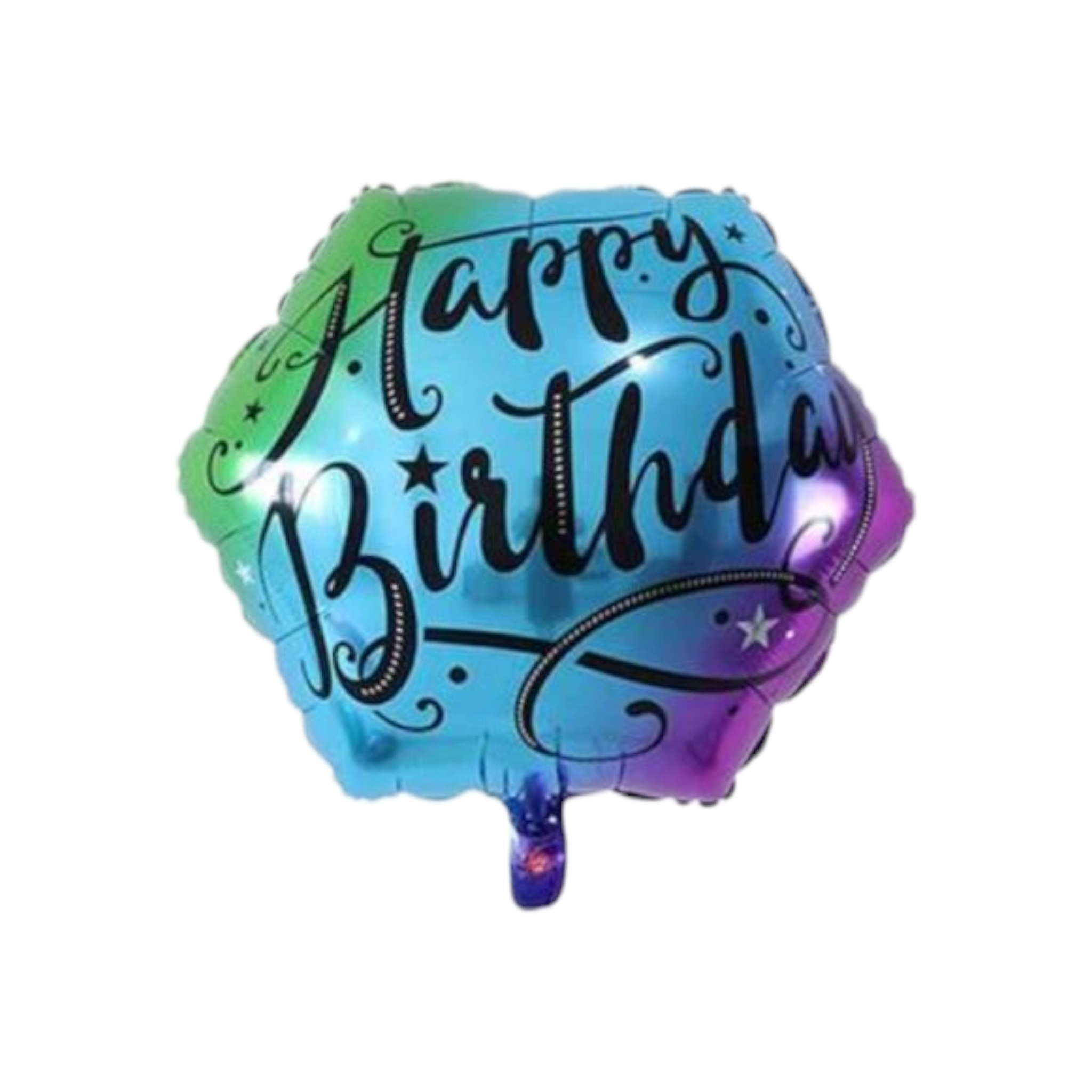 Helium Balloon Hexagonal 55cm Happy Birthday Print