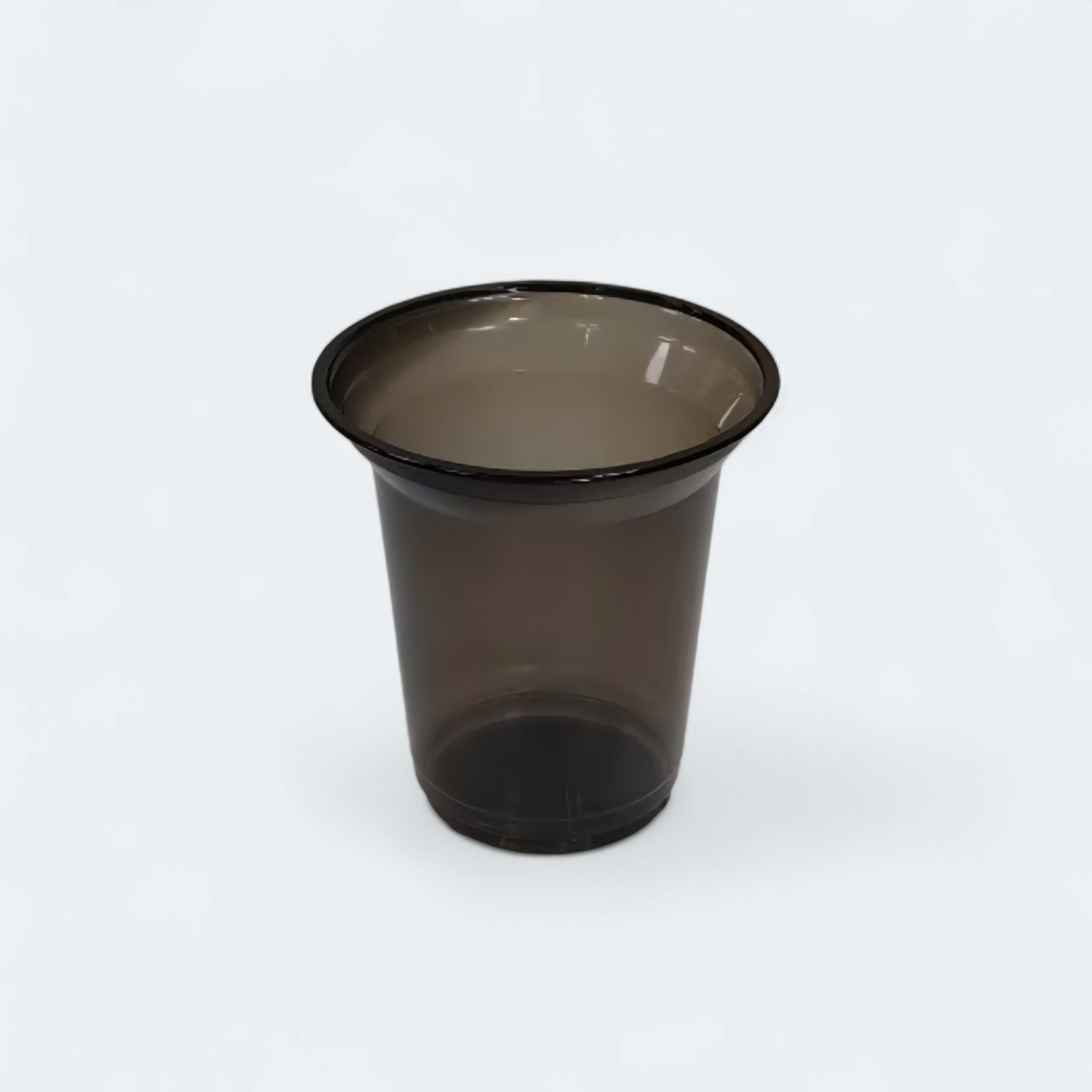 Disposable Sippy Coffee Cup Transparent PLA Black 10x10.5cm with Lid 10pack