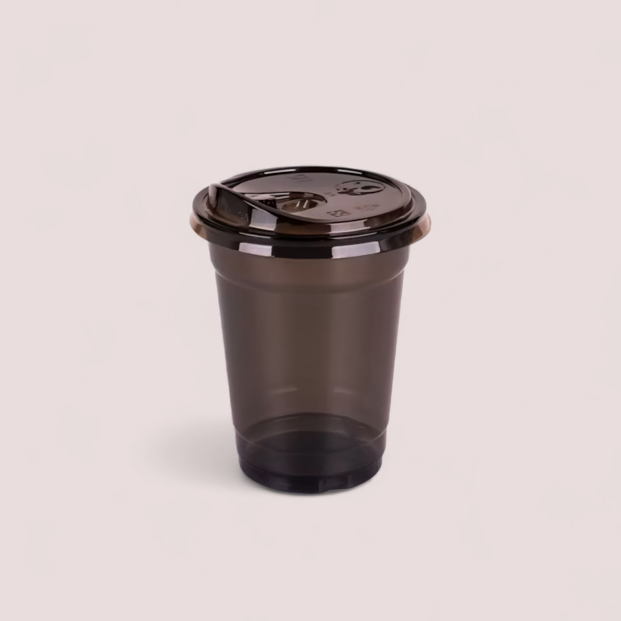 Disposable Sippy Coffee Cup Transparent PLA Black 10x10.5cm with Lid 10pack