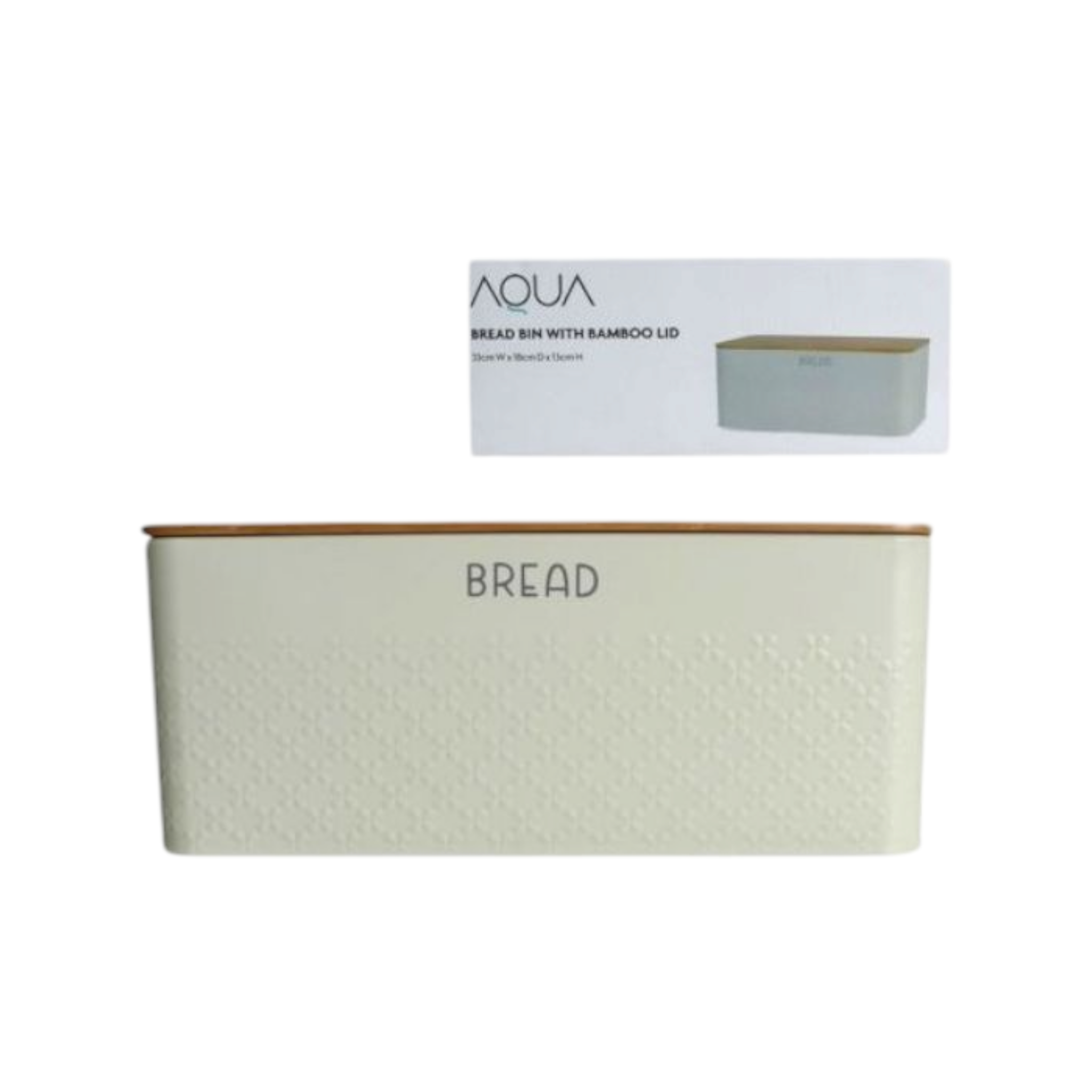 Aqua Iron Bread Bin with Bamboo Lid