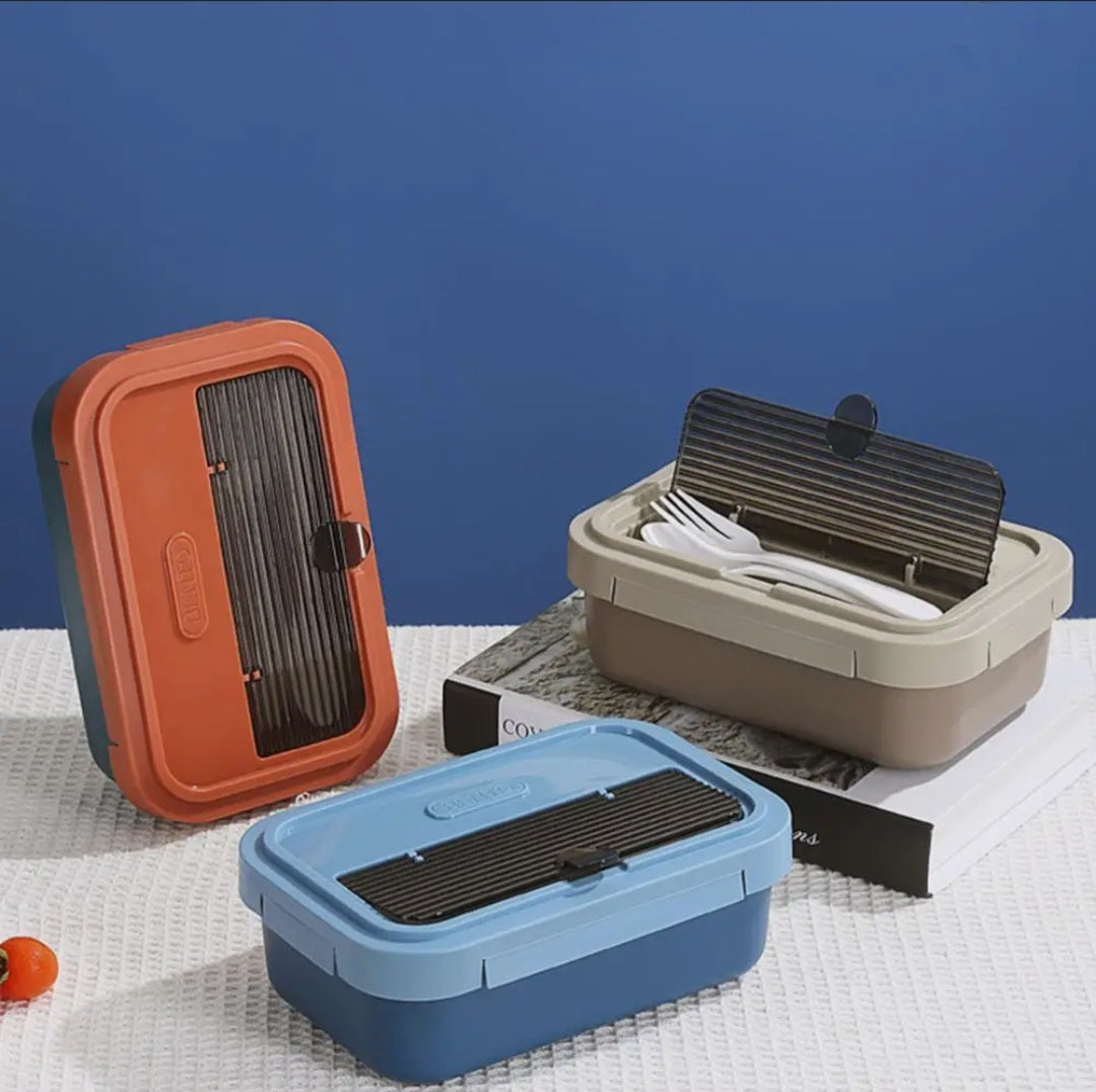 Wonferful Life Bento Thermal Lunch Box with Reusable Utensils Plastic 1.2L