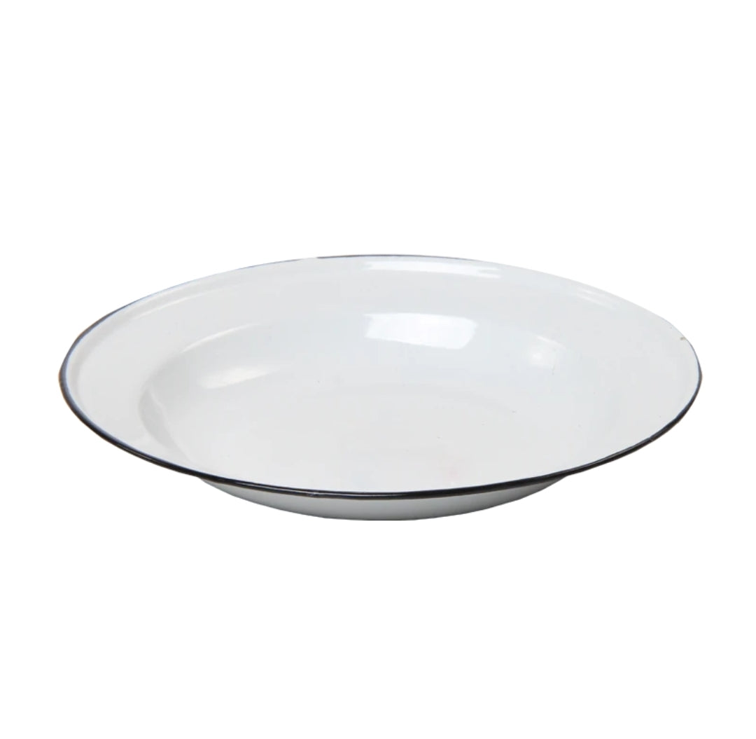Enamel Soup Plate White 24cm