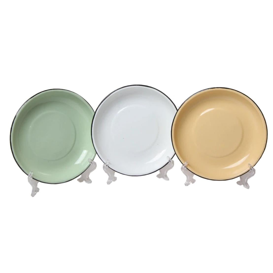 Enamel Rice Plate 20cm Round White