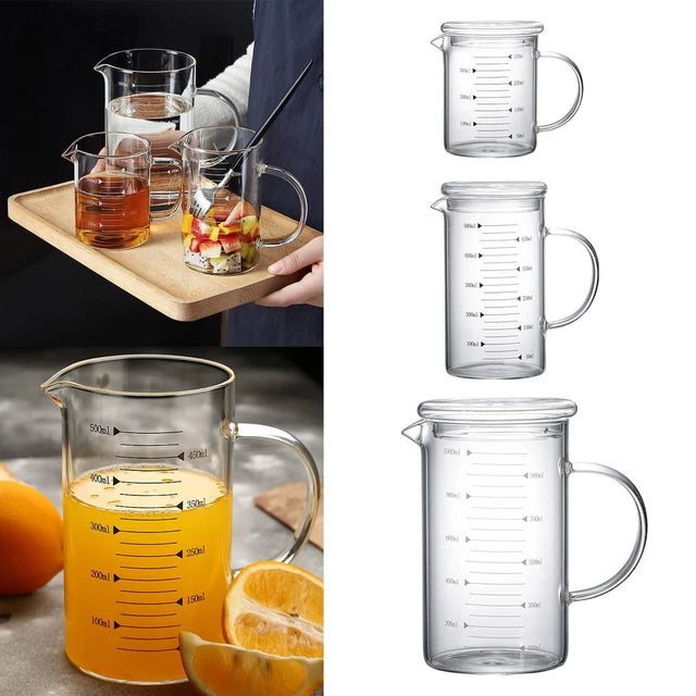 Borisilicate 1L Measurment Jug with Glass Lid GL1940