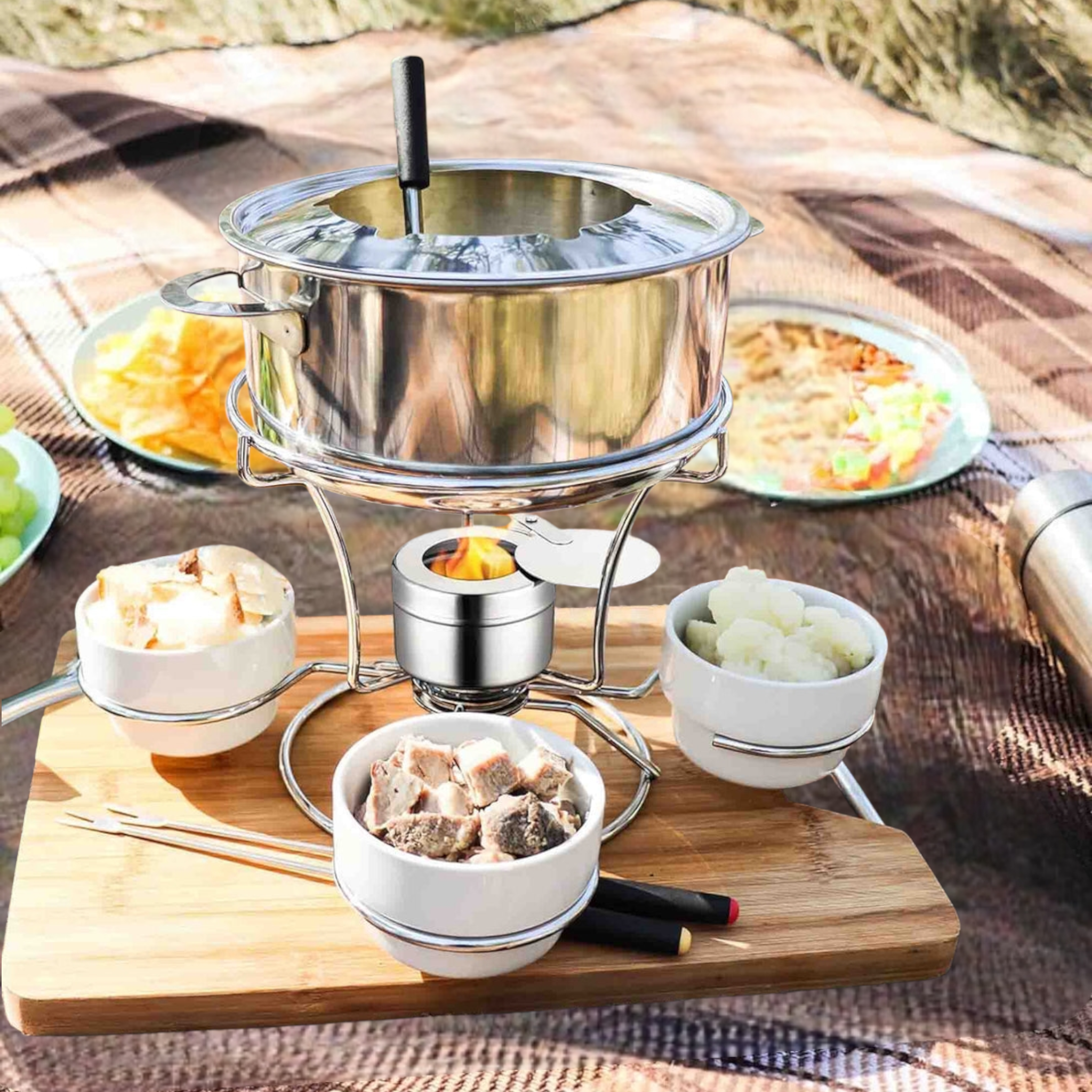 Regent Chafing Dish Fuel Holder Burner 90mm Stainless Steel