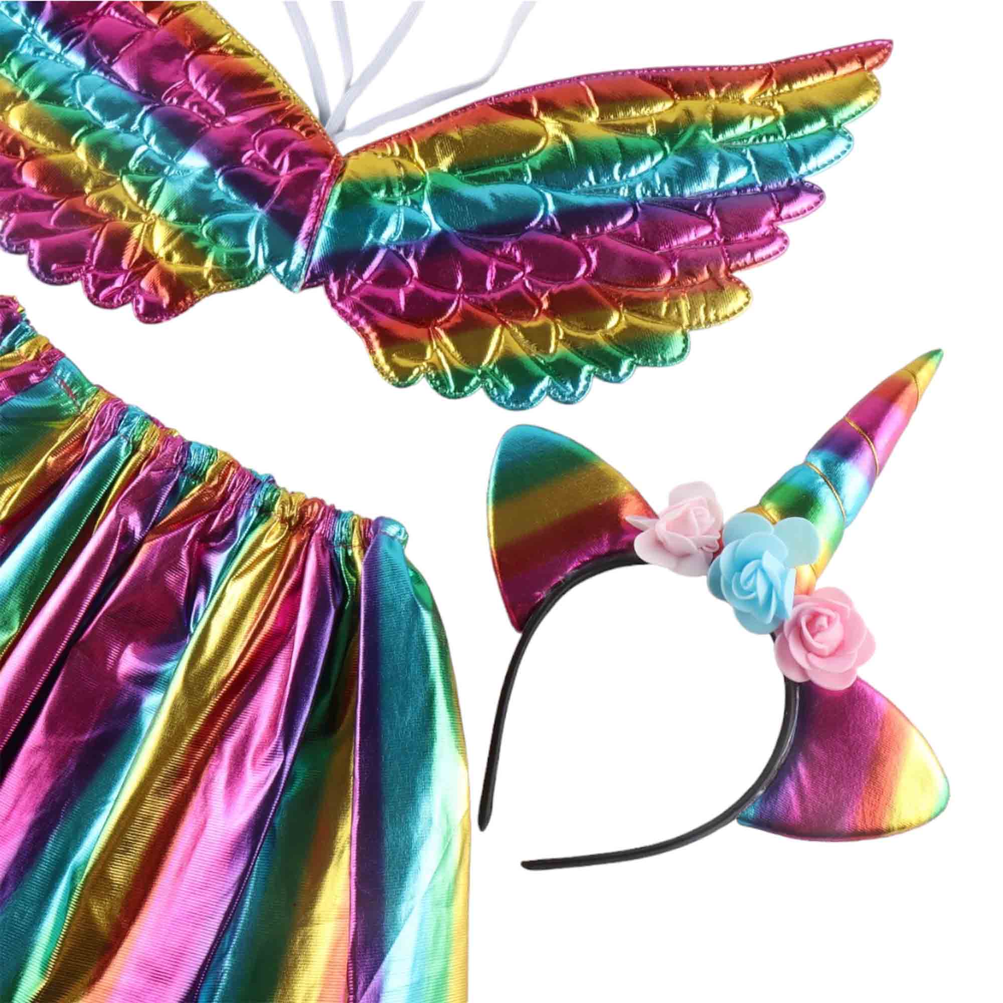Gilrs Costume Wing Set Unicorn Dressup Tutu 3pc Set