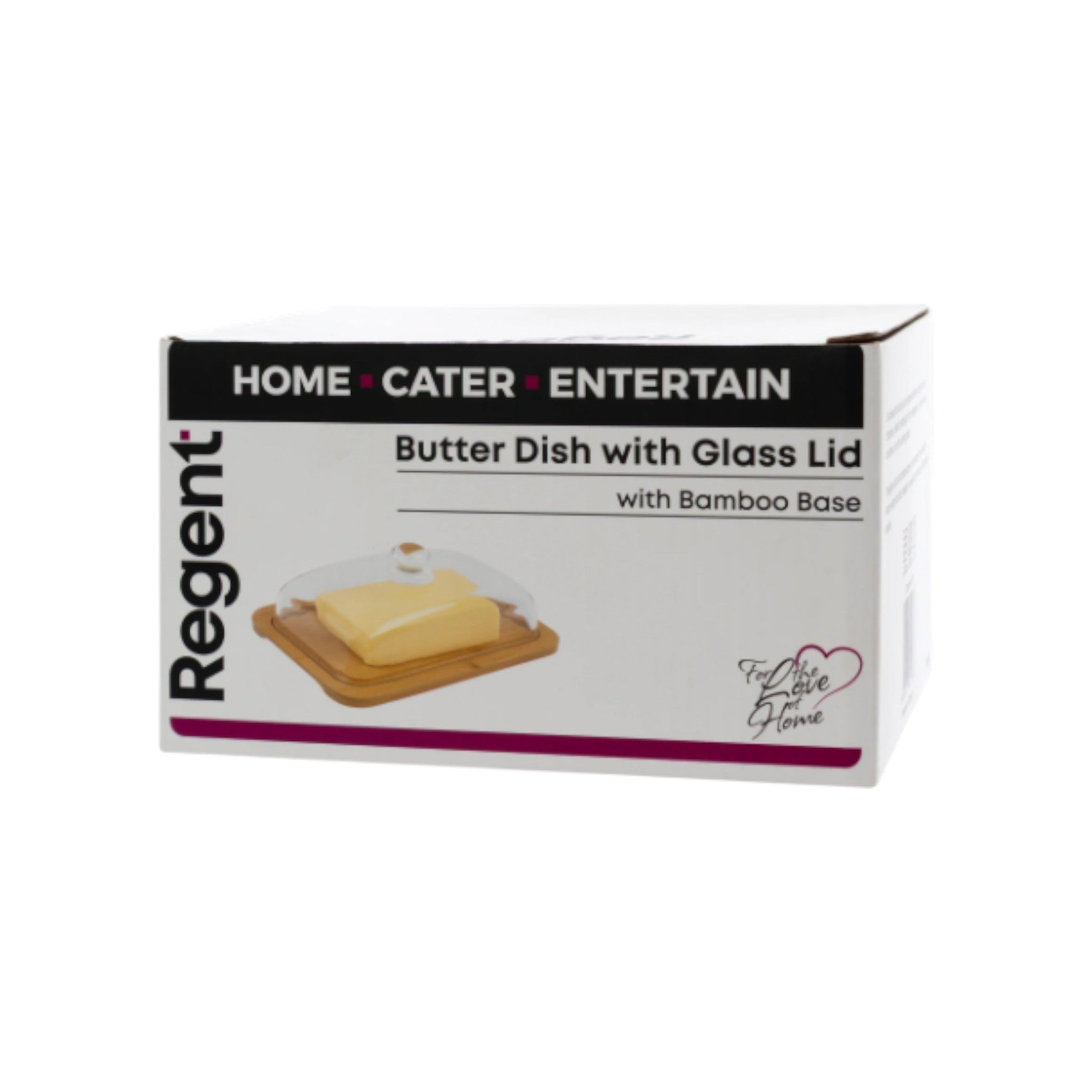 Regent Glass Butter Dish with Glass Base