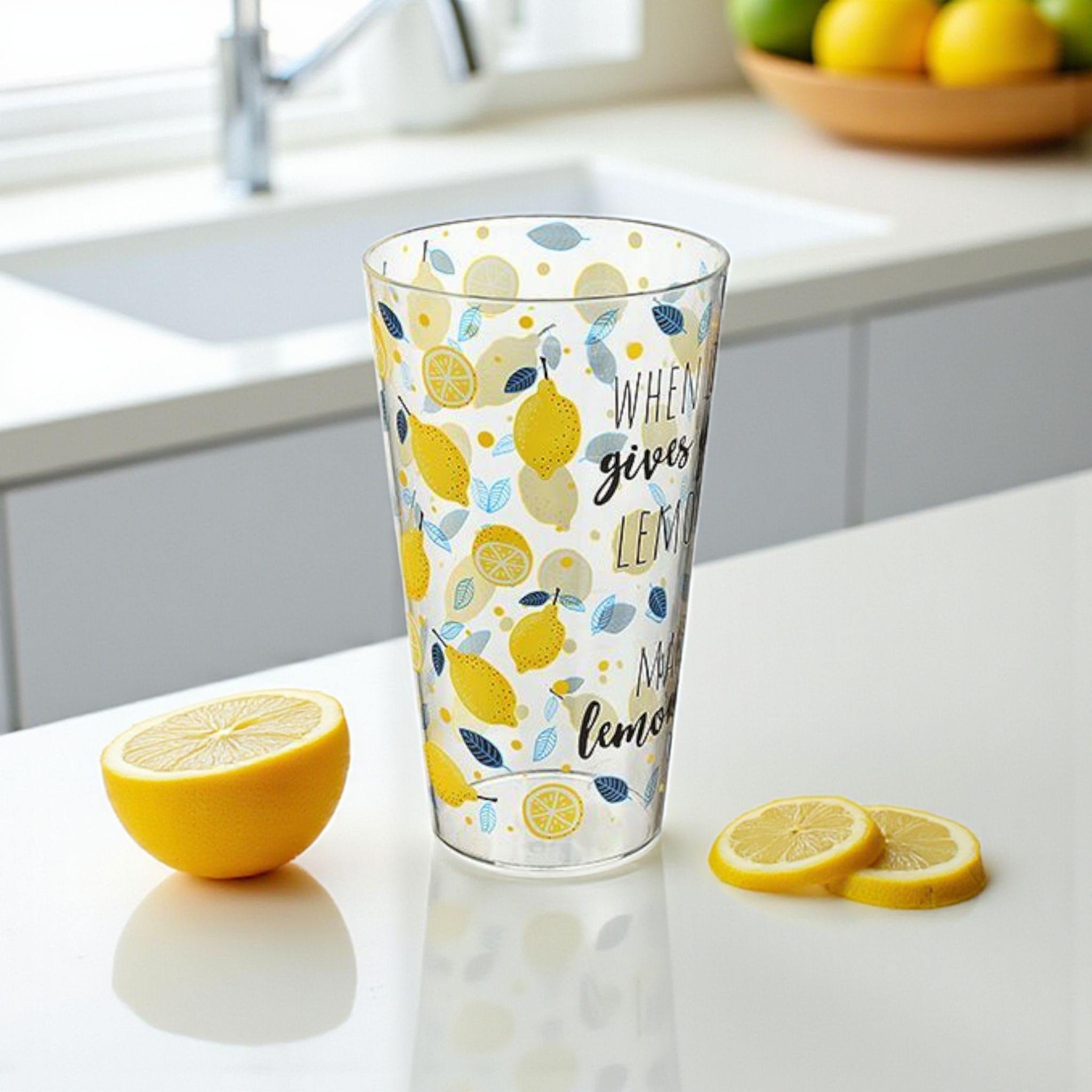 Tuffex Plastic Fresh Cup 600ml Drinking Tumbler Patterned